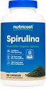 Nutricost Spirulina 3000 mg, 180 kapselia 30 tarjoiluun - CCOF Certified Made with Organic Spirulina, Gluteeniton, Kasvisruoka