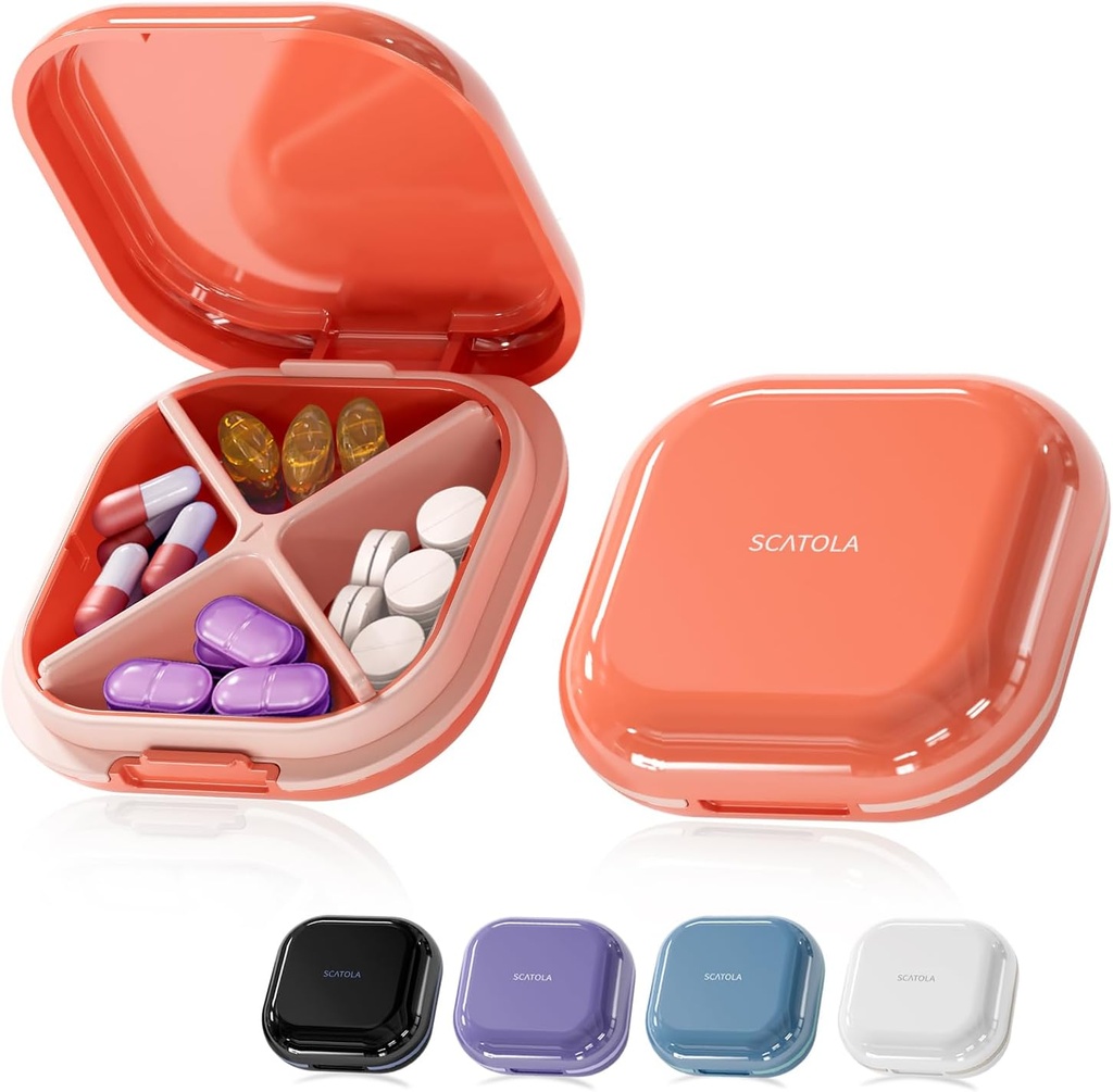 Pieni pilleri tapauksessa, pilleri laatikko, matka pilleri kontti, kannettava, tasku pilleri tapauksessa laukku, Mini pilleri Organizer lääketieteen, Söpö 5 värit (punainen)