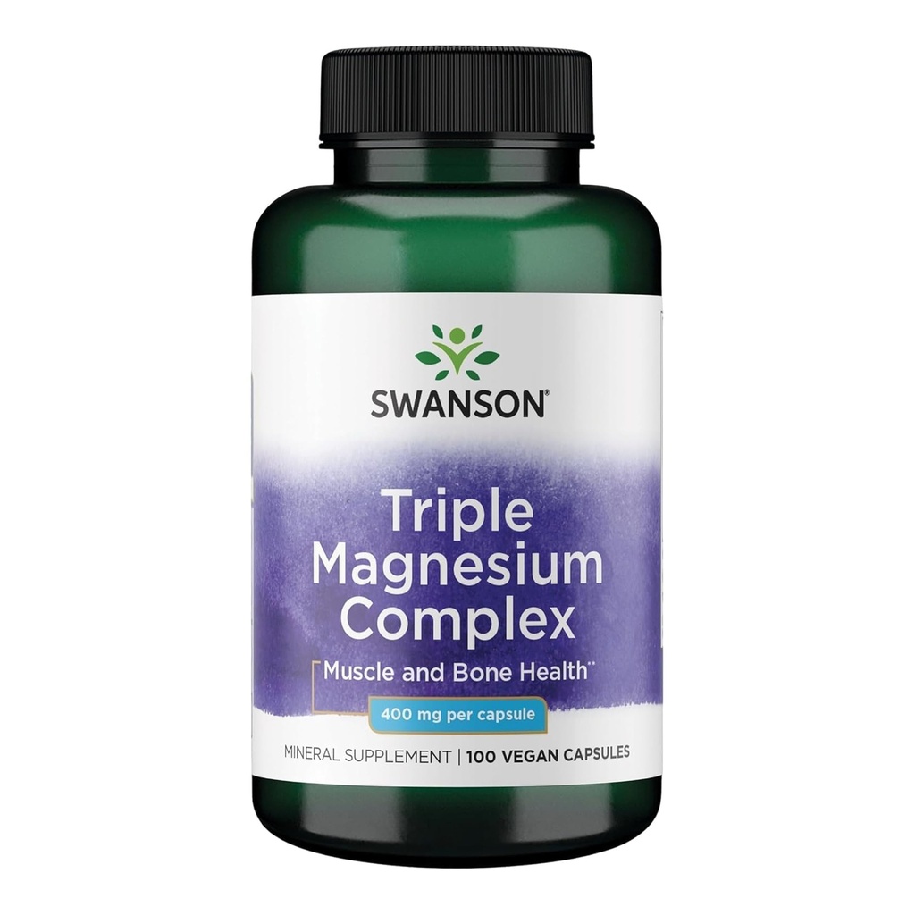 Swanson Triple Magnesium Complex - 100 kapselia, 400 mg