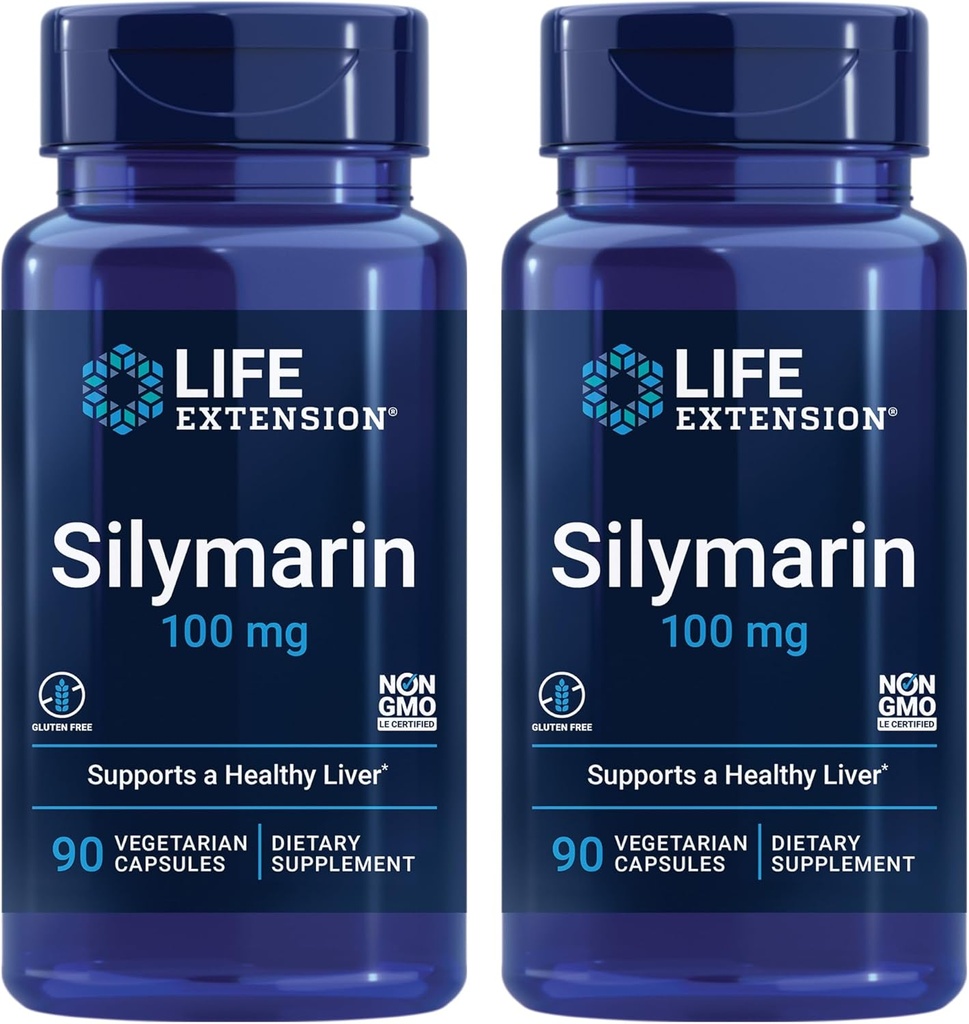Life Extension Silymarin ... Milk Thistle -uute ... tukee maksan terveyttä... Gluteeniton, ei-GMO, kasvissyöjä...