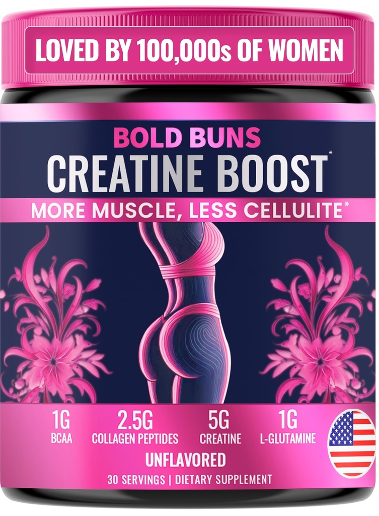 Rohkea Buns Creatine naisille Booty Builder täydentää Collagen & BCAA 