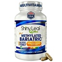 Shiny Leaf Bariatric Multivitamiini ilman rautaa - Vitamiinit mahalaukun ohitustien & hiha, 1 Päivittäinen kapseli W-vitamiini, C, D, Biotiini, Sinkki, B12, K, kasvissyöjä, soijaton, GMP Cert., Valmistettu USA (30 Ct.)