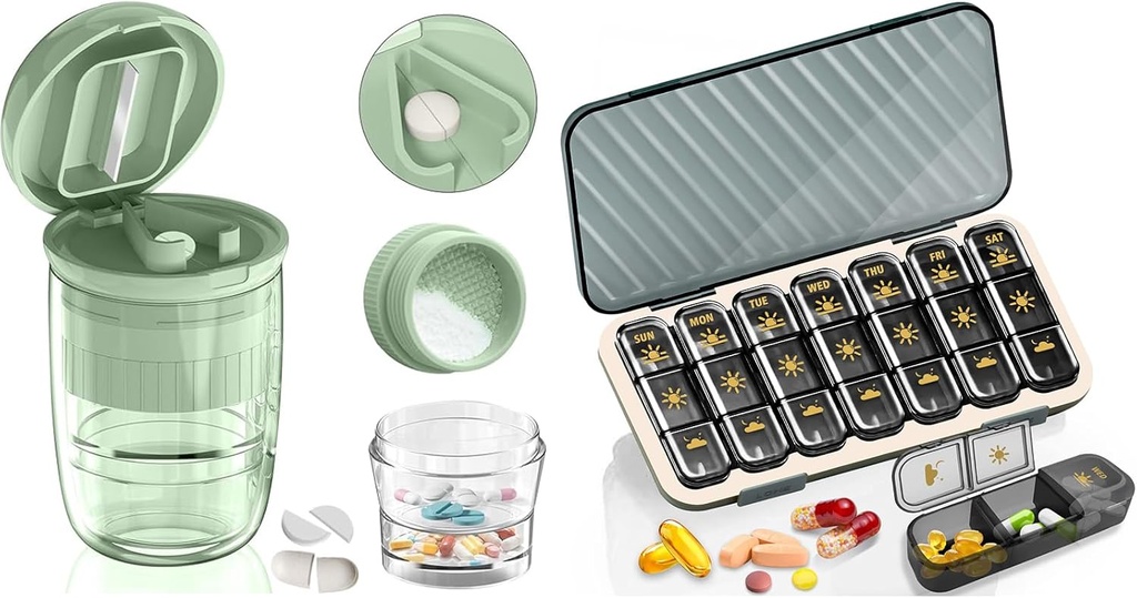 Pilleri Organizer 3 Kertaa päivässä - GloDeals Viikoittain pilleri Organizer 3 Kertaa päivässä, Suuri pillerilaatikko 7 Päivä Lääkkeet Järjestäjä pilleri tapauksessa, Pilleri säiliön haltija, Päivittäinen pilleri Laatikko 3 Kertaa päivässä, vitamiini, Valkoinen