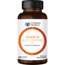 Maailman vitamiini Digest-13 Multi-Enzyme, 1010 mg Dgestive Enzymes Blend with Amylase, Bromelain, Papain & Lipase for Digestion and Imeytyminen, Dgestive Enzymes for Bloating & Gas, 60 Caplets