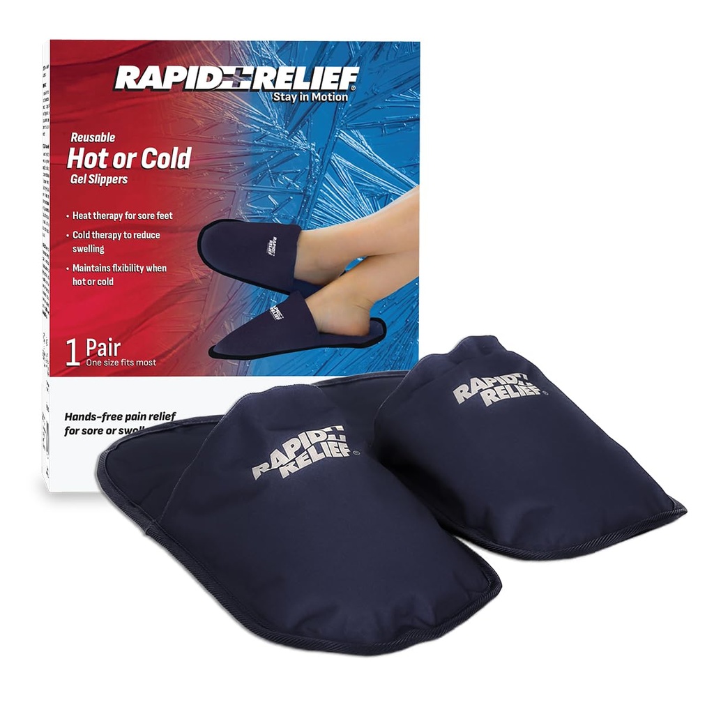 Snabb Relief Hot and Cold Therapy Slippers for Swollen and Painful Feet - Snabb och effektiv lättnad för neuropati, kemoterapi och diabetes Foot Pain Relief, Swollen Feet Remedy
