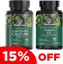 PlantFusion Vegan Calcium & D3 Bundle - Premium Plant Based Calcium 1000 mg ja D3 2000IU Lisäravinteet luun kasvua, tiheys, ja vahvuus ja immuuni tuki