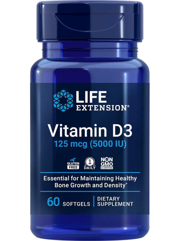 Life Extension 268mg Super-vitamiini E & 5000IU D3-vitamiini - Sydän-, aivo- ja immuunituki