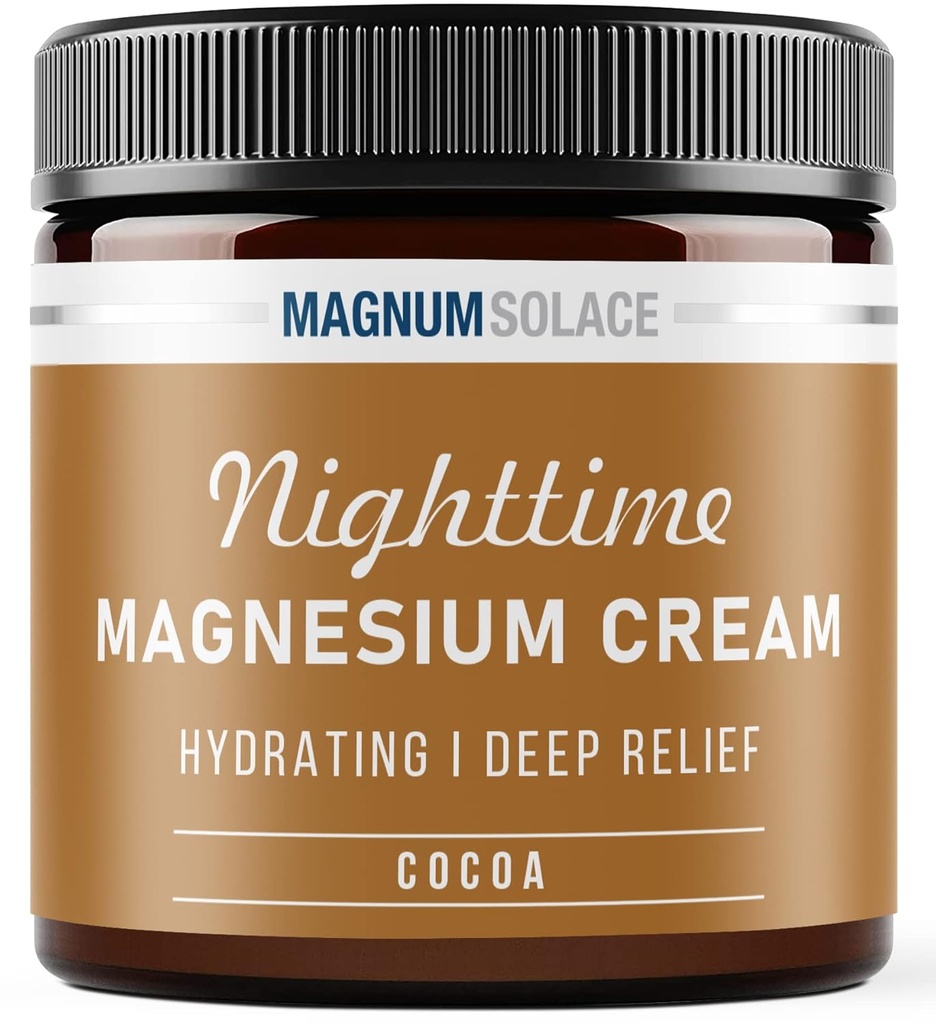 Magnesium Cream - Nighttime Magnesium Lotion - Applicera på Legs, Buttocks, Arms or Chest - Topical Magnesium Chloride - USA Made and Safe för barn (Cocoa)