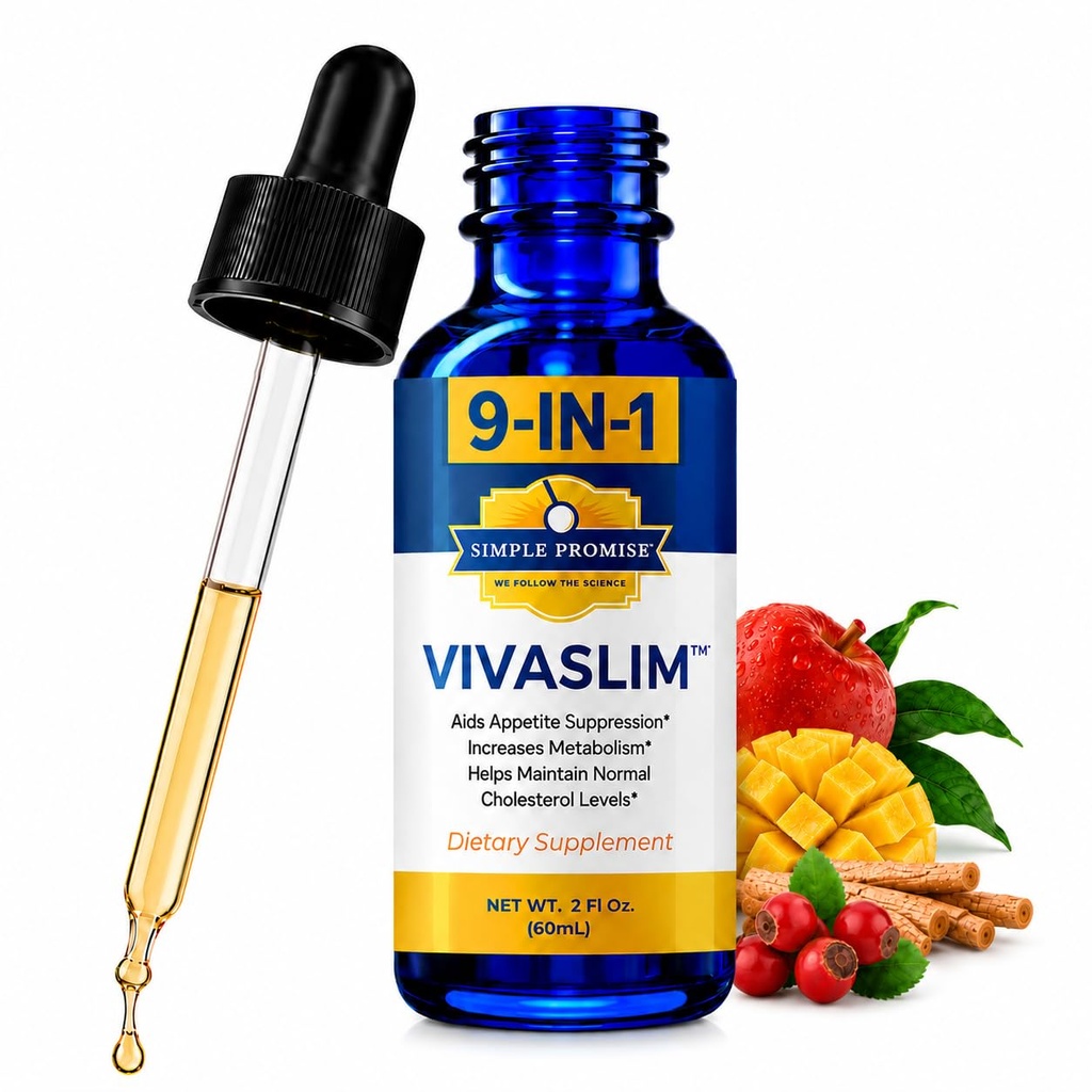 Yksinkertainen Lupaa VivaSlim - Liquid Supplement Maca Root, Rhodiola Rosea & African Mango - Tukee aineenvaihduntaa, ruokahalu ohjaus ja painonhallinta - 2 fl oz