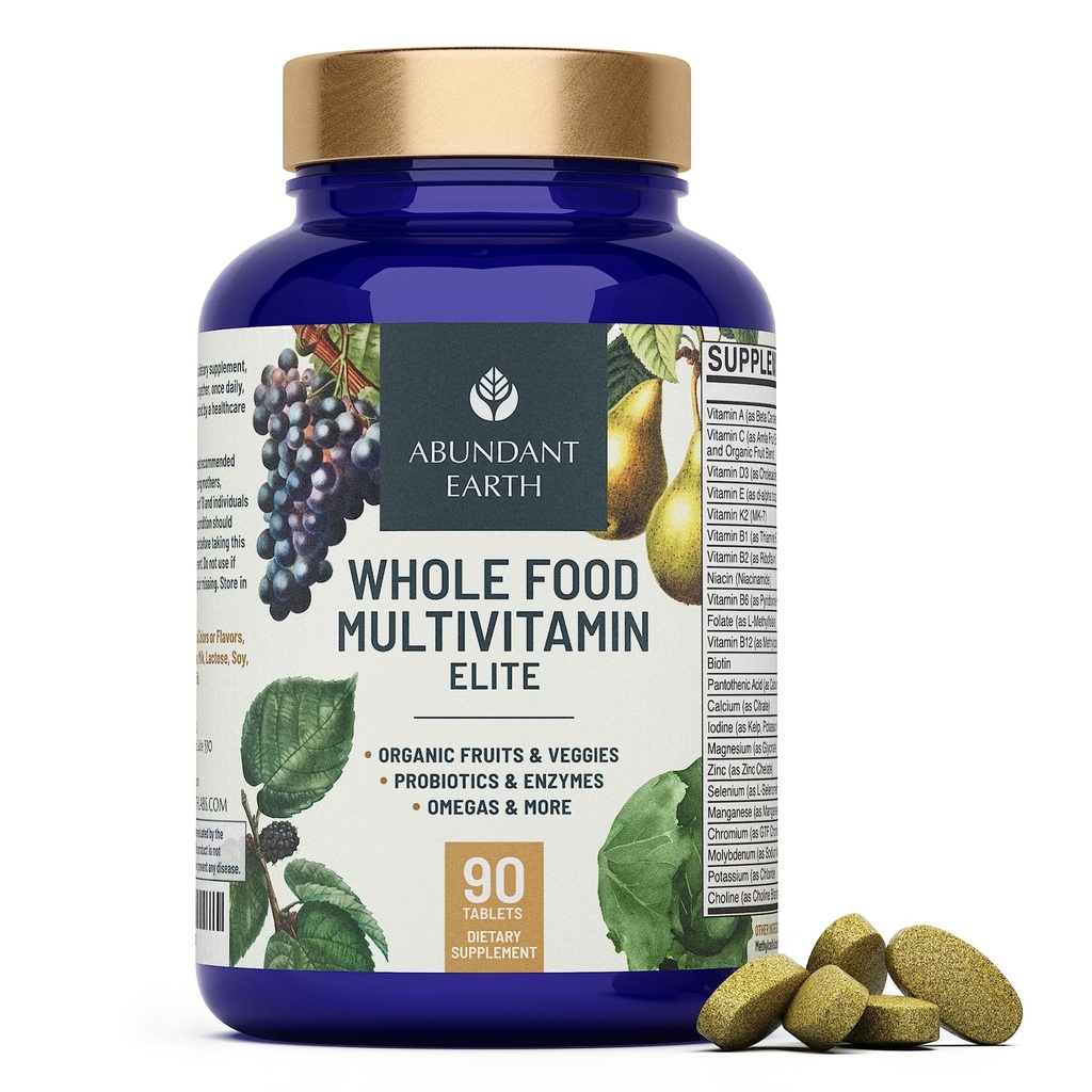 Runsas Earth Koko ruoka Multivitamiini naisille Päivittäinen Multivitamiini täydentää miesten Multivitamiinit + B Complex, Probiootti Multi Enzyme, Omegas Organic Energy Mood Digestion 90ct-2pk