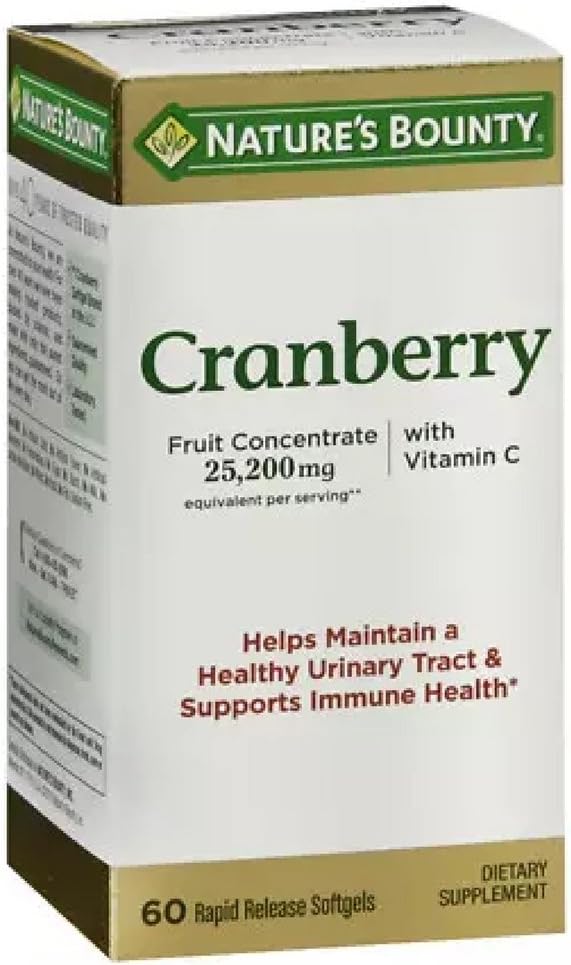 Naturens Bounty Cranberry Dietary Supplement 60 Soft Gels (Pack of 4)