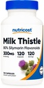 Nutricost Milk Thistle Kapseli 300mg, 120 kapselia (80% Silymarinia) - Gluteeniton ja ei-GMO