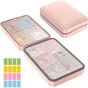 Restree Weekly Pill Organizer, Magneettinen Kosteus Proof pilleri tapauksessa, suuri kapasiteetti matka pilleri laatikko sisemmän selkeä Lid vitamiinit, lisäravinteet, ja päivittäin lääkkeitä 8 Osasto (Pink)