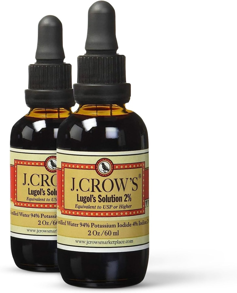 J.CROW'S® Lugol's Solution of Jodi 2% 2 oz (2 pakkaus)