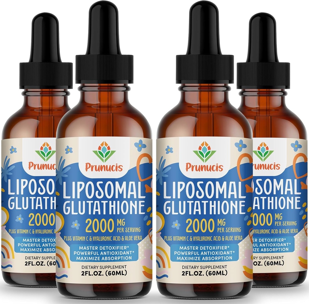 2000MG Liposomal Glutatione Liquid, 98% Imeytyminen, aktiivinen muoto L-glutatione Supplement, vegaaninen Friendly, Tehokas antioksidantti Complex immuunijärjestelmä, ikääntyvä puolustus, Detox,8 FL.OZ