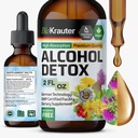 BIO KRAUTER Alcohol Detox Tincture - Liver Cleanse & Detox Formula - Milk Thistle & Voikukka - Liver Support Liquid Extract - Alkoholi ja sokeriton - Vegan Drops 2 Fl.Oz.
