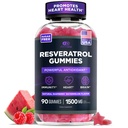 EFFECTIVE NUTRA Resveratrol Gummies 1500mg | Sugar-Free Supplement för antioxidantstöd, immunitet, hjärthälsa och hjärnfunktion | 45-dagars leverans, naturlig bär smak, tillverkad i USA (90 greve)