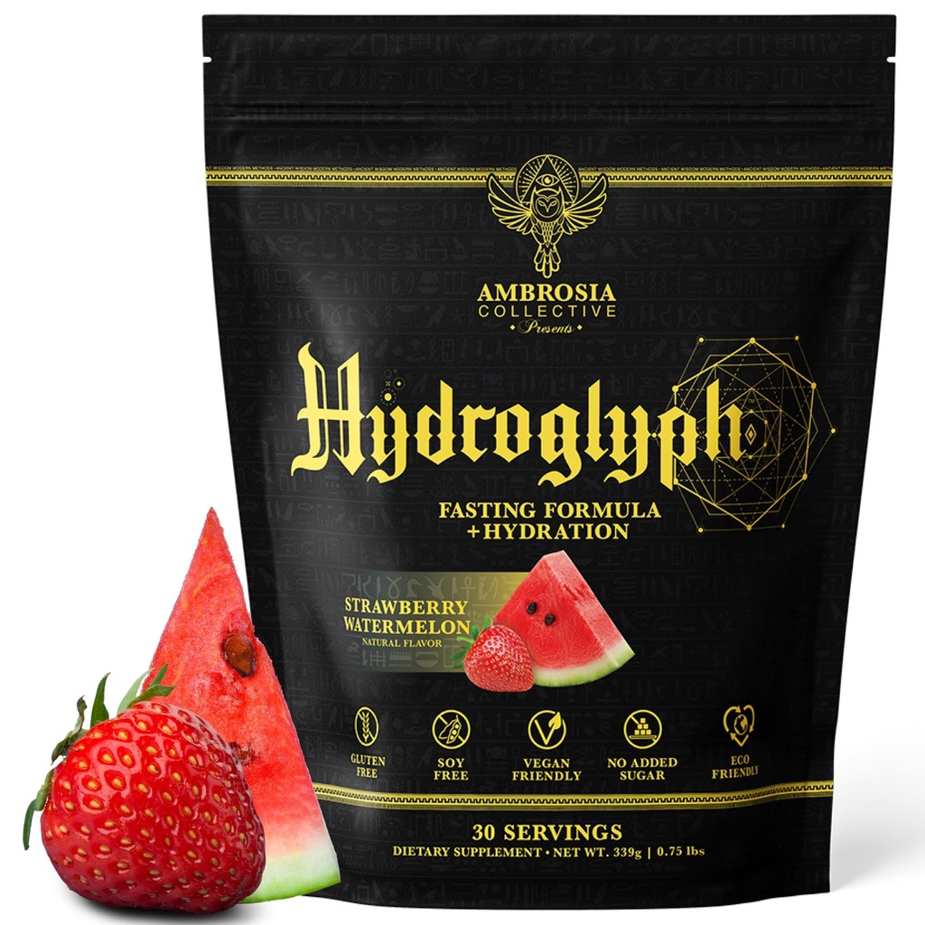 Ambrosia Hydroglyph Intraworkout Formula w/BCAA + EAA + Elektrolyytit Hydration Powder suojaa Lean Lihas, 0g Sokerin paasto Drink Mix, Made w/Coconut Water (Strawberry Watermelon)
