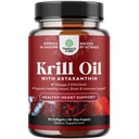 Krill Omega 3 Fish Oil Softgels - voiteluöljy Krill EPA & DHA Fish Oil Omega 3 täydennysosa naisten ja miesten immuunitukea, terve aivojen ja sydämen terveys - Burpless rasvahapot täydentää - 30 kreivi