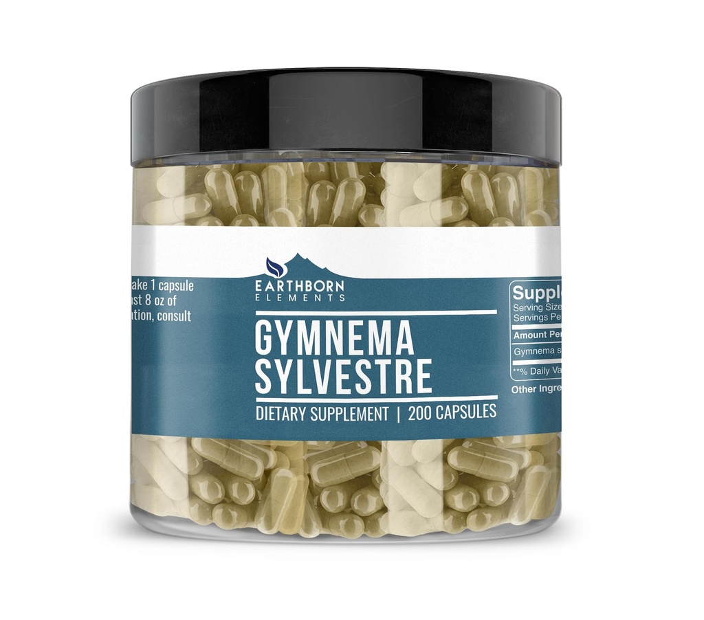 Maassa syntyneet elementit Gymnema Sylvestre 200 kapselia, puhdas ja laimentamaton, ei lisäaineita