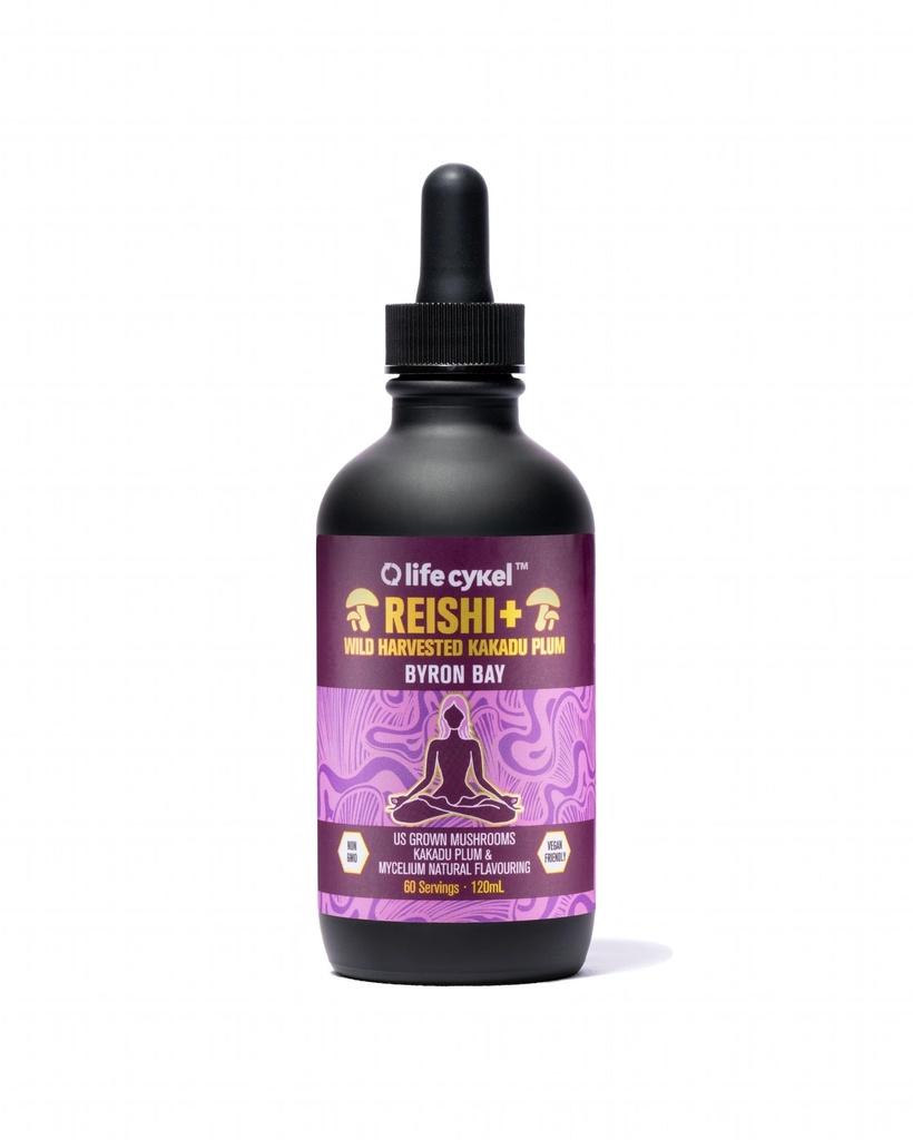 Life Cykel - Reishi Mushroom Extract Wild Kakadu Plum - Potent Immuuni & Sleep Support Supplement, Vitamiini-C Rich Adaptogen Mushroom Drops - 4 Fl Oz