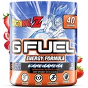 G bränsle Dragon Ball Z Energy Drink Powder, Pre Workout Caffeine Mix för spel, Sugar Free Focus Amino, Vitamin + Antioxidanter, 9.8oz (Strawberry Lychee, 40 portioner)