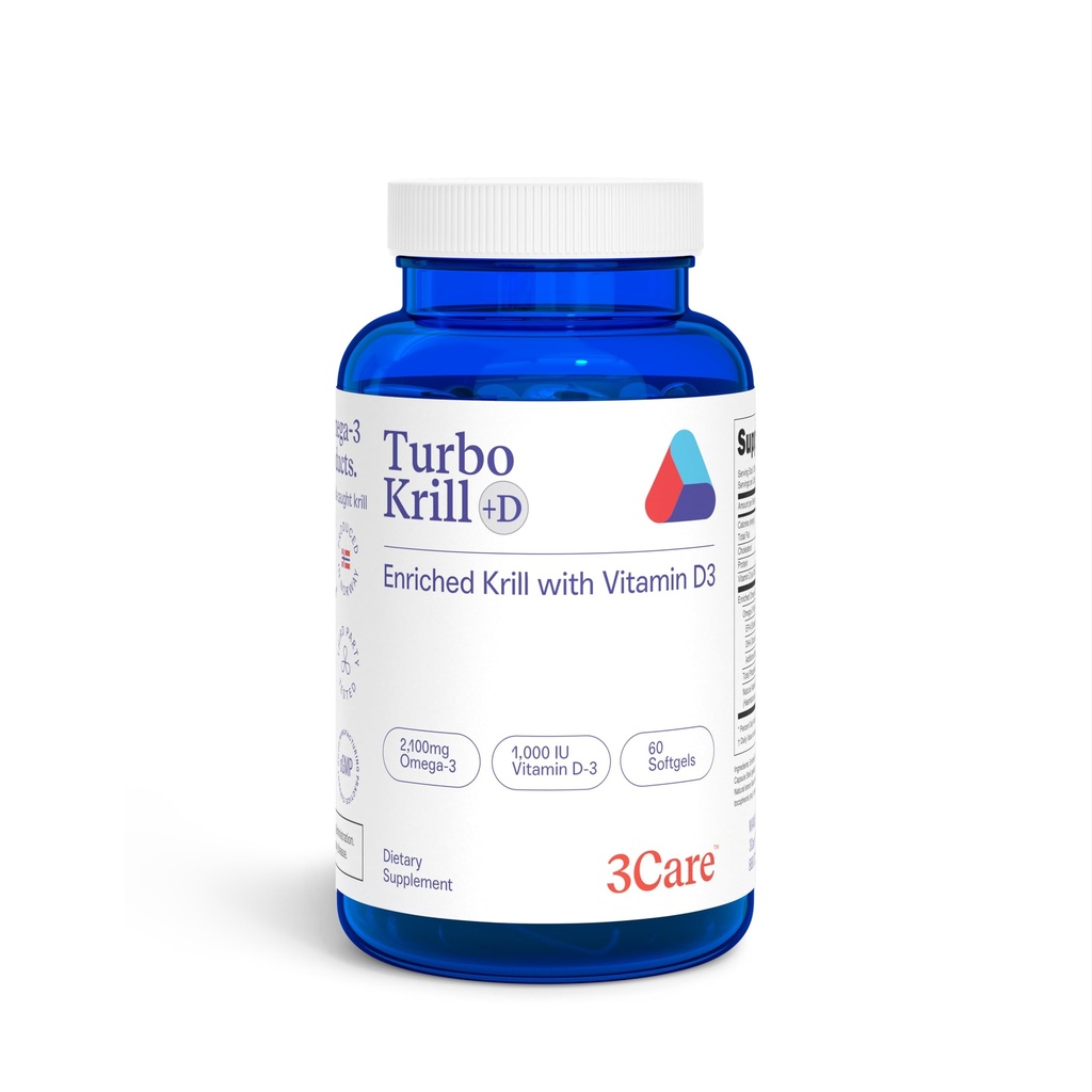 Turbo Krill 2100 mg [korkea konsentraatti] Krill Oil Plus 600 IU D-vitamiini Omega 3 täydentää 60 kreivi Softgels