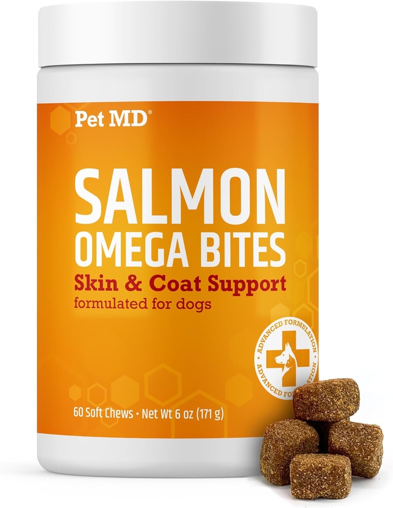 Lemmikki MD Lohi Omega puree koirille - iho- ja turkki täydentää Omega 3 & 6 koirille Plus DHA & EPA - edistää allergiaa ja kuiva iholle helpotusta - 60ct