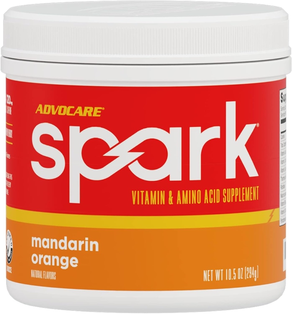 AdvoCare Spark - Energidryck Mix - Vitamin & Amino Acid Supplement - Stöder Energi & Fokus - Portable Immune Support - Sugar-Free - Mandarin Orange (10,5 oz)