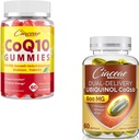 Ubiquinol CoQ10 600 MG 60 Softgels Bundle CoQ10 Gummies 400 MG 60 Count
