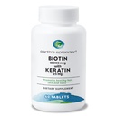Jordens Splendor Biotin 10 000 mcg + Keratin 25mg, främjar hälsosamt hår, starka naglar och hudstöd, 60-dagars leverans