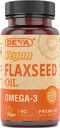 Deva Vegan vitamiineja Pellavasiemenöljy, 500 MG, Vegan, 90 Vcap (4 pakkaus)