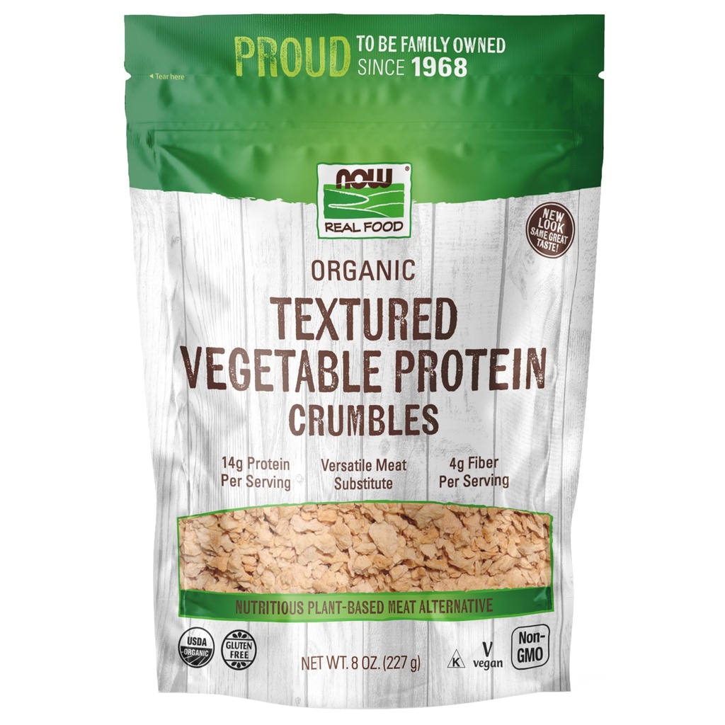 Now Foods, Organic Textured Soy Protein Rakeet, Ei-GMO, Versatile, Vihannesperäistä proteiinia, 8-Ounce (Pakkaus May Vary)