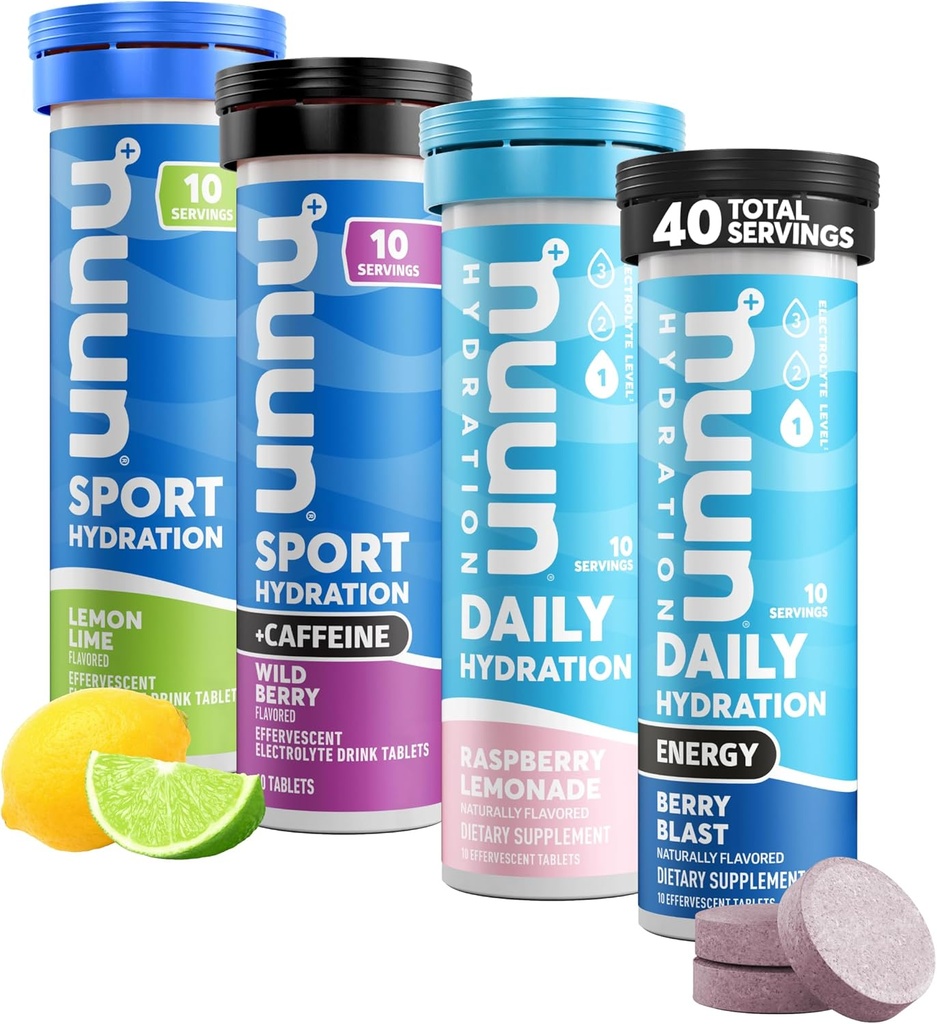 Nuun Hydration Elektrolyyttitabletit - liukeneva veteen, täydellinen pakkaus ... 5 Essential Electrolytes for Hydration 1g Sugar Drink Mix 
