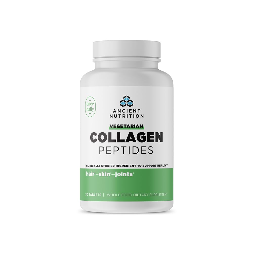 Antiikin ravitsemus Kasvissyöjä Collagen Peptides, Collagen Peptides tabletit, kollageeni prebiootteja ja probiootteja, tukee terve iho, hiukset, nivelet, digestio, kasvissyöjä kapselit, 30 kreivi