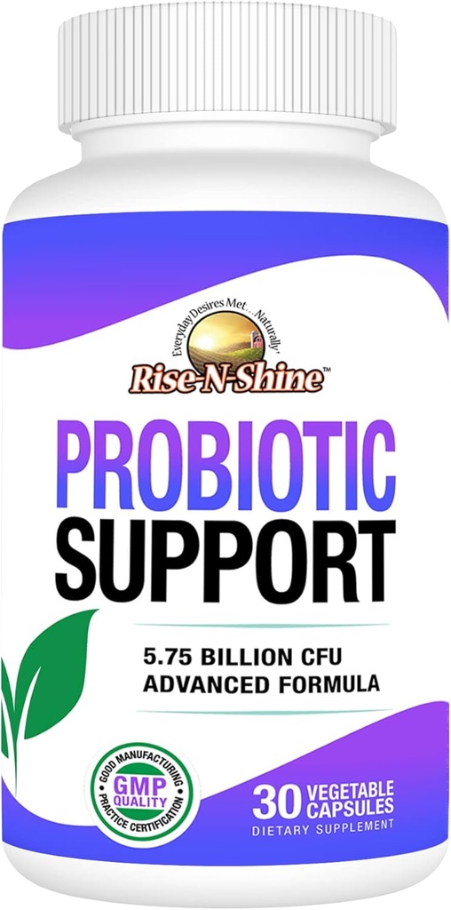 Rise-N-Shine Probiootit naisille ja miehille - 5,75 miljardia PMY 7 kanta - 30 kapselia