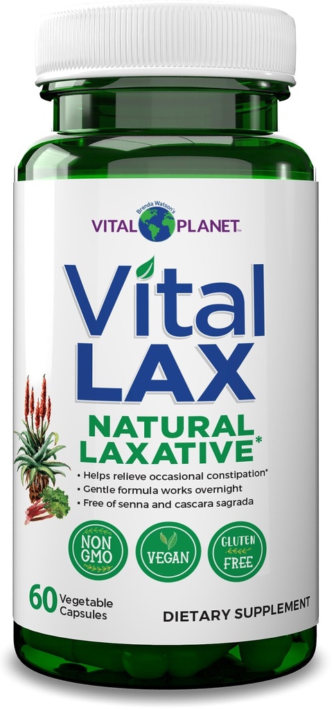 Elinvoima planeetta - Elinvoima Lax Natural Laksative Cleanse Supplement satunnaista ummetus, magnesiumhydroksidi, liukas jalava, Aloe, ja Triphala tukea Bowel Säännöllisyys 60 kapselia