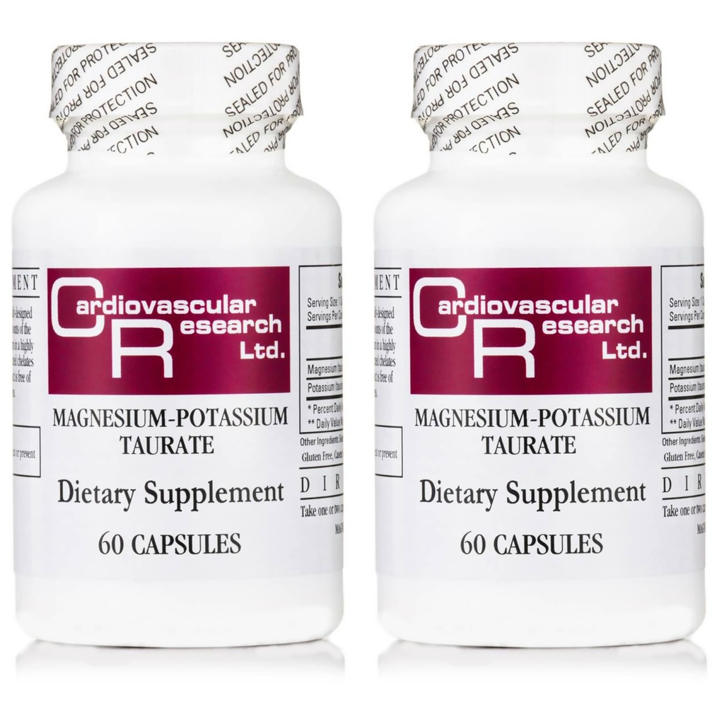 Kardiovaskulaarinen tutkimus Magnesium-Potassium Taurate - patentti vireillä - 60 kasviskapselia X 2 pullot