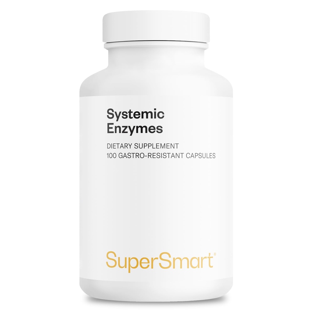 Supersmart Systemic Enzymes (High Potency) - med Bromelain, Protease, Lipase, Trypsin, Chymotrypsin, Peptidase, Pancreatin - Proteolytic Enzymes Complex | Non-GMO & Gluten Free - 100 DR kapslar
