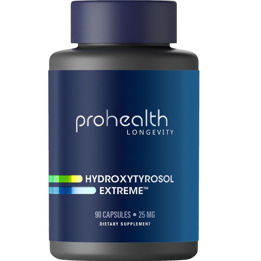 ProHealth Hydroxytyrosol Extreme - Hydroxytyrosol Supplement, Olive Leaf Extract (Olive Leaf Extract Organic) (90 vegetariska kapslar) Gluten Free, Soy Free.