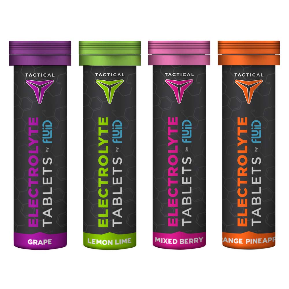 Fluid Tactical - Juokseva nesteytys Tabletit, Elektrolyyttikorvaus - ja kuivumisen ehkäisy, 4 pakkausta, 40 tarjoilua (Variety)
