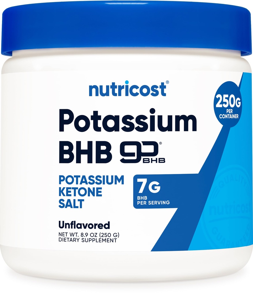 Nutricost Kalium BHB Suolat, eksogeeniset Ketone Supplement, 6,4 g Beta-hydroksibutyraatti per serving, 250 grammaa