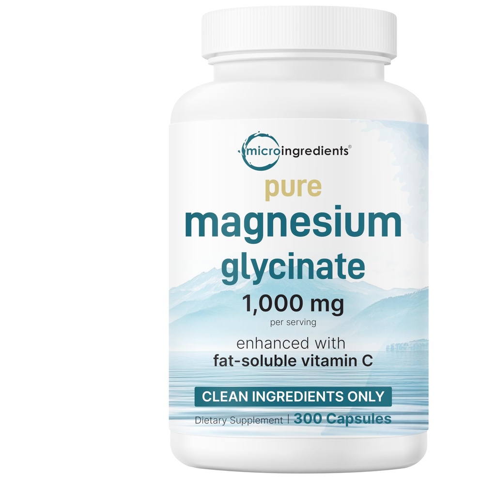 Puhdasta magnesium Glycinate 1000 mg, 300 kapselia ... 100% kelated for Max Imeytyminen... Tuki unelle, lihakselle, sydämelle ja hermostolle...