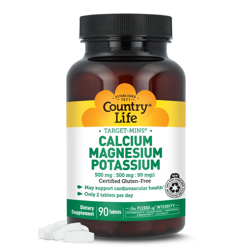 Country Life Calcium-Magnesium-Potassium - 90 tabletter
