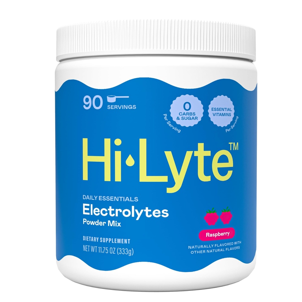 Hi-Lyte Vadelma Elektrolyte Powder, Daily Hydration Supplement Drink Mix, 90 Tarjoilut ... Sokeriton, 0 kaloreita, 0 karbeja... Gluteenittomat ... Support Keto ...