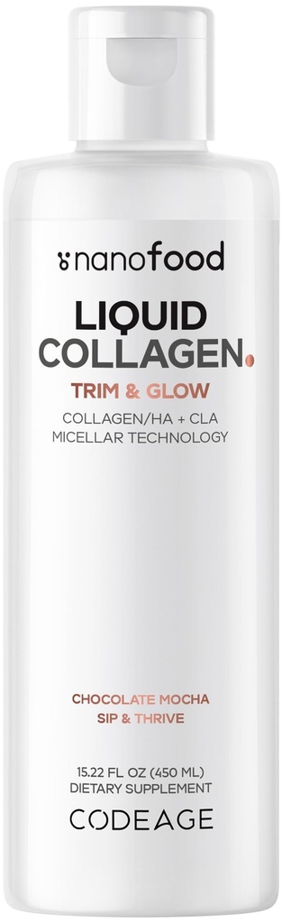Koodaus Liquid Collagen Suklaa Maku, Kauneus Trim & Glow Liposomal Collagen Peptides, CLA Konjugated Linolihappo, Hyaluronihappo, E-vitamiini, Hydrolysoitu, ei-GMO, 15,22 fl oz