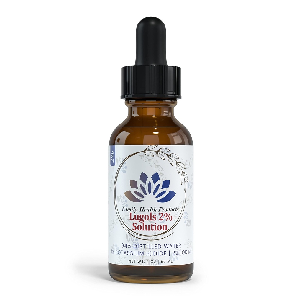Family Health Products-Lugols Jodi Solution 2% Jodi Drops Kalium Iodide Solution 2% Liquid Drops, Red, 1 pakkaus