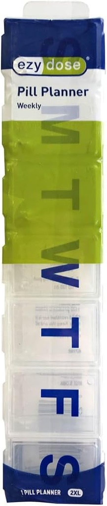EZY Dose Weekly (7-päivä) pilleri organizer, vitamiini tapauksessa ja lääke laatikko, Clear Lids, 2X-suuri
