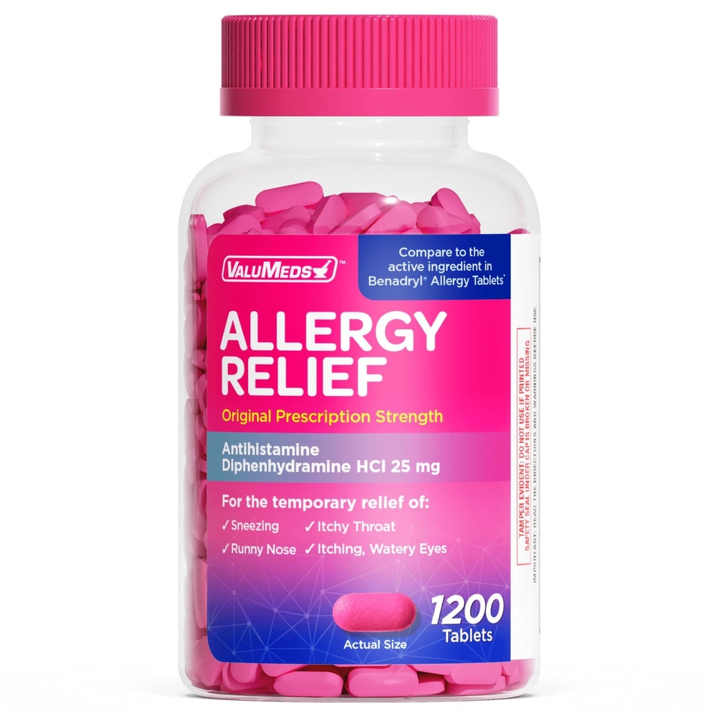 ValluMeds Allergialääkkeet Antihistamiini, difenhydramiini HCl 25 mg 