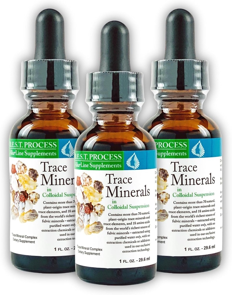 Morter Trace Minerals in Colloidal Suspension (3 Pack) Morter HealthSystem Best Process Alkaline - Nutrient Dense Trace Elements, Fulvic Minerals & Amino Acids
